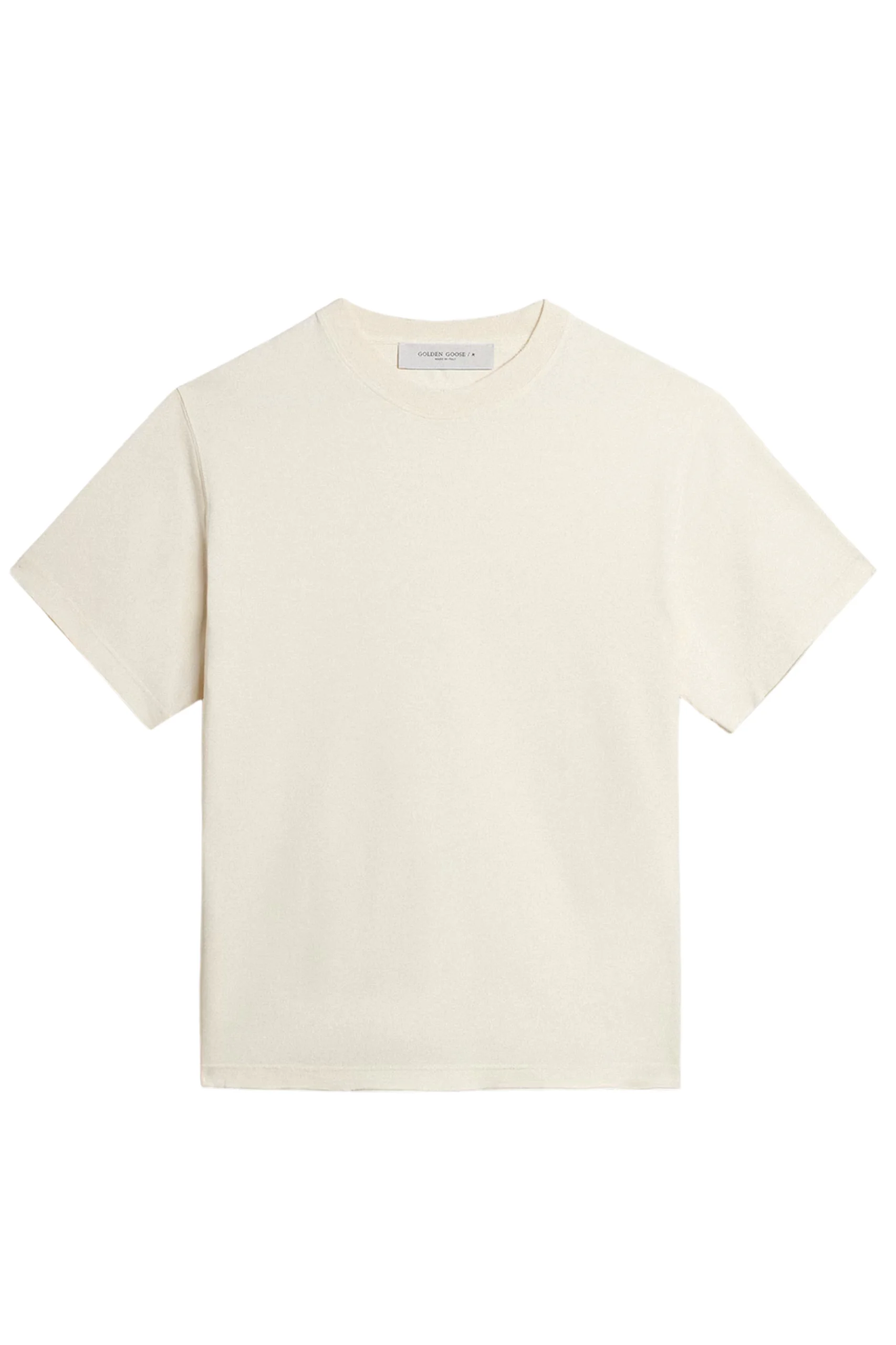 (XXX) GUP01873.P001576.11560_1 Golden Goose T-shirt in aged white with reverse logo on the back - Jersey Capsule - Image 1