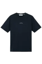 STONE ISLAND - Regular fit short-sleeved T-shirt with Industrial print, Navy