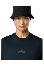 STONE ISLAND - Regular fit short-sleeved T-shirt with Industrial print, Navy - Image 2