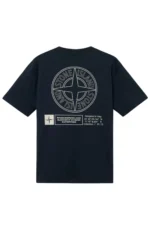 STONE ISLAND - Regular fit short-sleeved T-shirt with Industrial print, Navy - Image 4