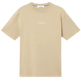STONE ISLAND - Desert Beige Cotton T-shirt