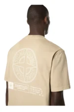 STONE ISLAND - Desert Beige Cotton T-shirt – Bild 2