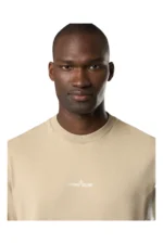 STONE ISLAND - Desert Beige Cotton T-shirt – Bild 3