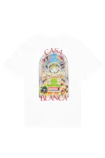 Casablanca White Tennis Landscape Short Sleeve T‑Shirt