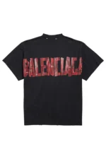 Balenciaga Cotton Distressed Security Tape Logo T-Shirt – Bild 2