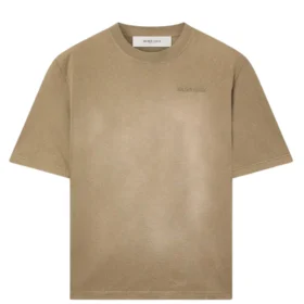 Golden Goose Unisex T-shirt in beige cotton jersey with embroidered logo