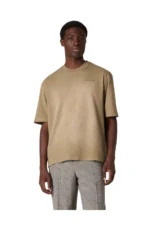 Golden Goose Unisex T-shirt in beige cotton jersey with embroidered logo – Bild 5