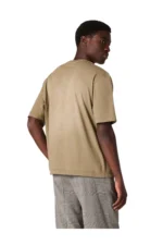 Golden Goose Unisex T-shirt in beige cotton jersey with embroidered logo – Bild 6