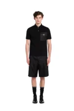 Prada Stretch cotton polo shirt with Re-Nylon details – Bild 2