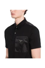 Prada Stretch cotton polo shirt with Re-Nylon details – Bild 5