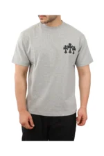 Chrome Heart Men's Cross Cemetery Graphic T-Shirt Grey