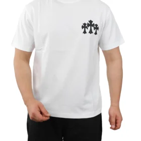 Chrome Heart Men's Cross Cemetery Graphic T-Shirt in White