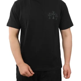 Chrome Heart Men's Cross Cemetery Graphic T-Shirt in Black