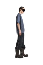 Balenciaga Men's  Back Medium Fit T-shirt in Faded Dark Blue/black – Bild 3