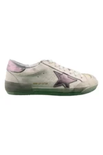 Golden Goose Men's Super-Star LTD in suede with brown leather star and metallic leather heel tab