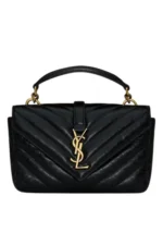 Saint Laurent College mini chain bag in shiny crackled leather – Bild 2
