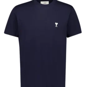 Ami Paris Night Blue Cotton T-Shirt
