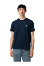 Ami Paris Night Blue Cotton T-Shirt – Bild 2