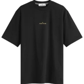 Stone Island Men's Bleeding Numbers Compass Print T-Shirt in Black
