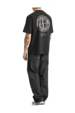Stone Island Men's Bleeding Numbers Compass Print T-Shirt in Black – Bild 4