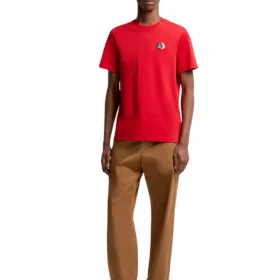 Moncler Embroidered Tricolor Logo Cotton T-Shirt