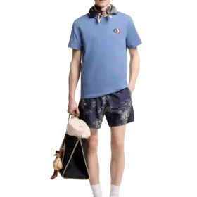 Moncler Embroidered Tricolor Logo Cotton T-Shirt