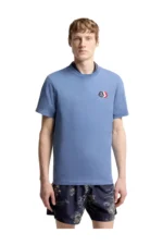 Moncler Embroidered Tricolor Logo Cotton T-Shirt – Bild 4