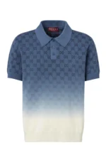 Gucci GG ombré cotton and silk polo shirt