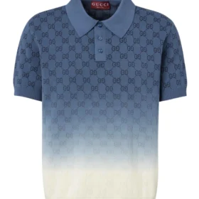 Gucci GG ombré cotton and silk polo shirt