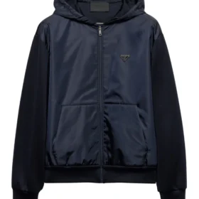 Prada Technical cotton and Re-Nylon hoodie