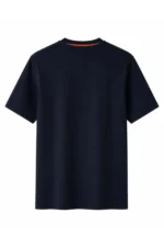 Hermes Navy Blue Signature Cotton T-Shirt - Image 2