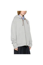 Graues Miu Miu Sweatshirt mit Kapuze und Reißverschluss – getragen