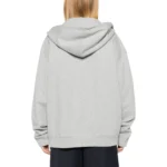 Graues Miu Miu Sweatshirt mit Kapuze – Rückenansicht am Model