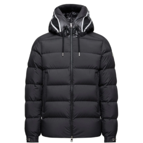 Moncler Cardere Hooded Short Down Jacket Black