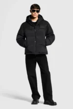Schwarzer Louis Vuitton Placed Monogram Ecodown Blouson – getragen