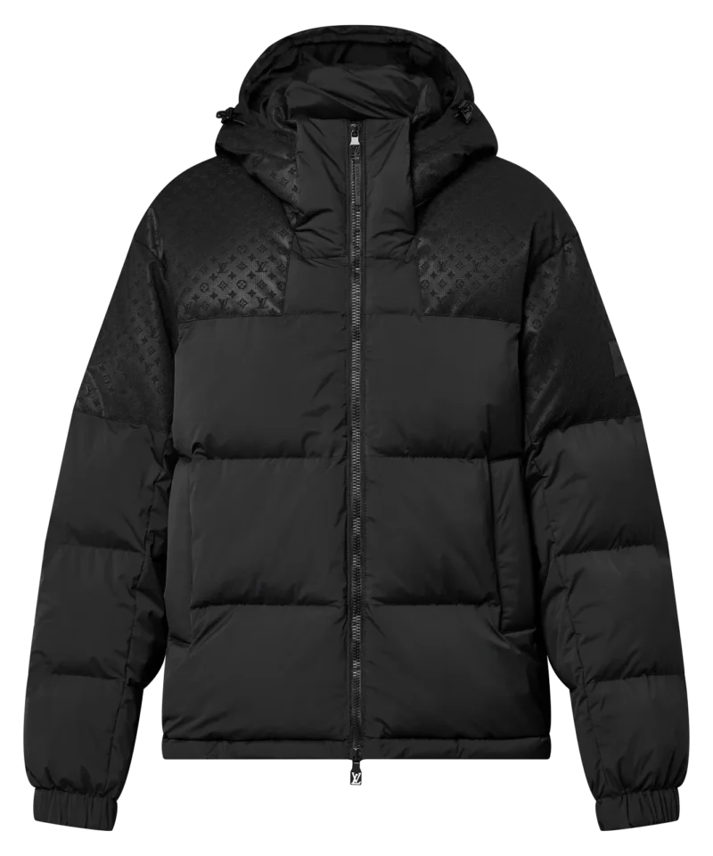 Schwarzer Louis Vuitton Placed Monogram Ecodown Blouson, Vorderansicht