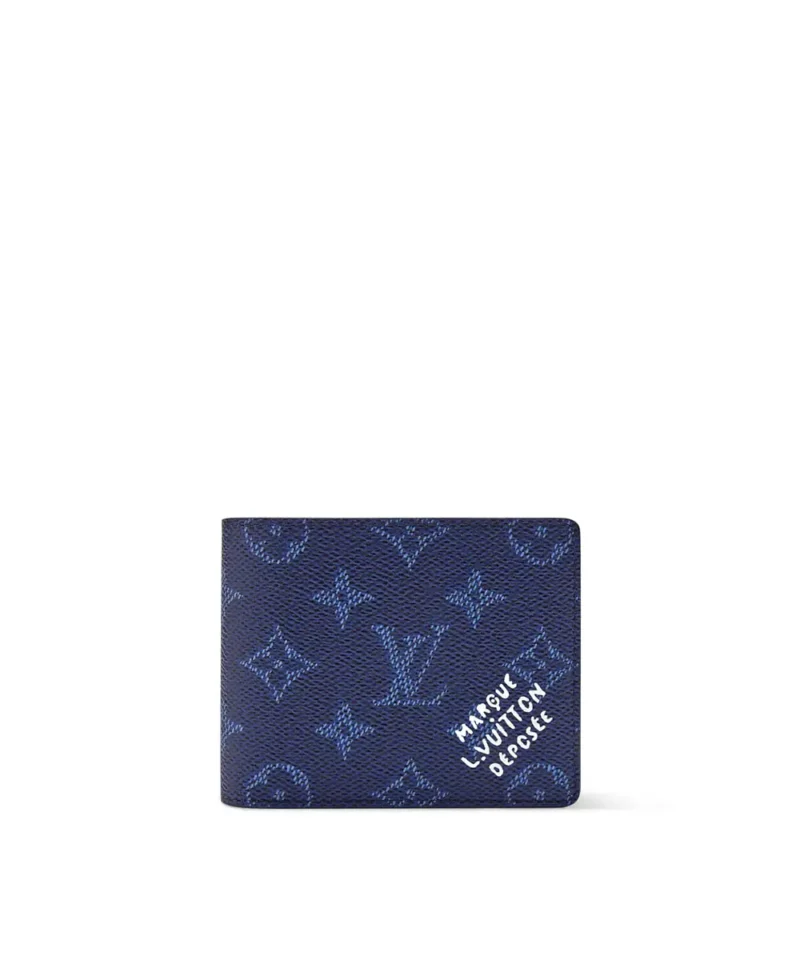 Louis Vuitton Slender Wallet Monogram Heritage Ocean Blue